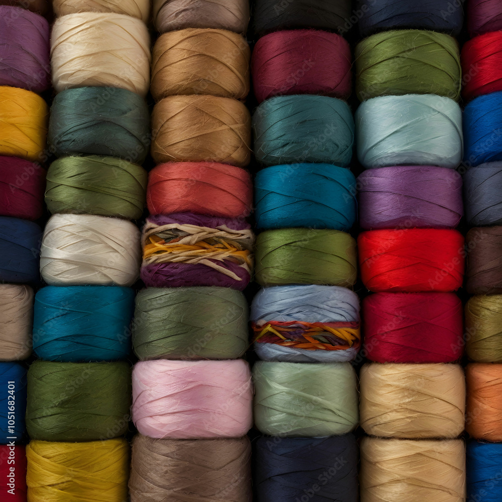 Rolls of fabric or material commonly used in crafting and sewing, Rolls of fabric or material commonly used in crafting and sewing,