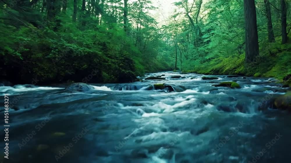 Creek flows in wood Creek flows in wood