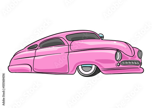 An isolated pink Leadsled in cartoon style. Vector Illustration