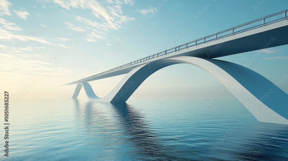 Obraz premium Modern bridge over a vast ocean