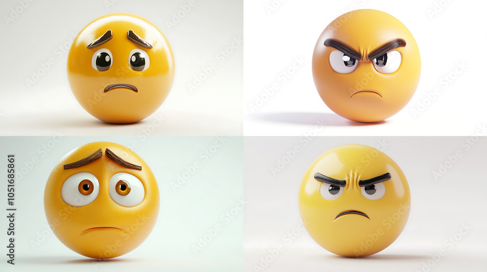 Obraz premium 3D face with raised eyebrow