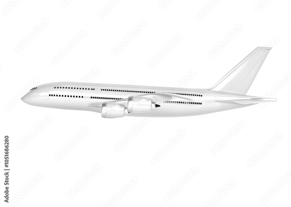 Airplane isolated on white background.3d rendering. 3D illustration. Airplane isolated on white background.3d rendering. 3D illustration.