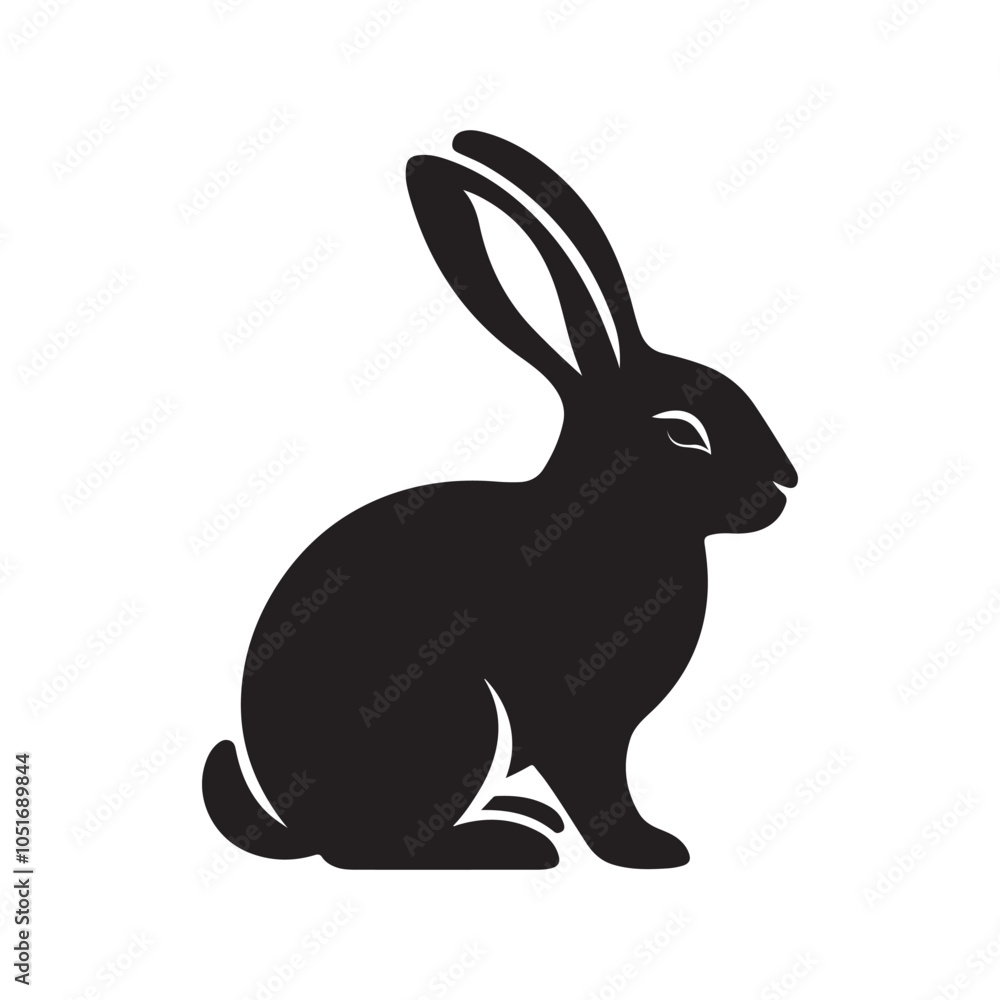 Obraz premium Rabbit Silhouette Vector Illustration