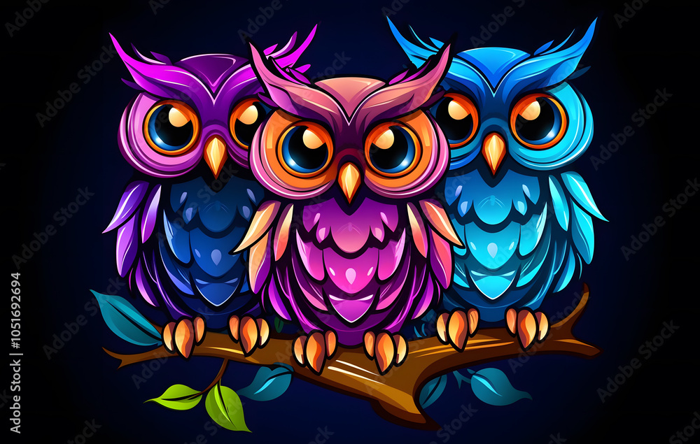Obraz premium The majestic owl, or barn owl, shows off its striking features and intelligent eyes, reflecting the essence of a nocturnal hunter in the forest.