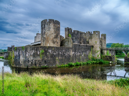 Caerphilly Castle, Caerphilly, Gwent, Wales, United Kingdom, Europe photo