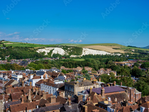 Townscape seen from the castle, Lewes, East Sussex, England, United Kingdom, Europe photo