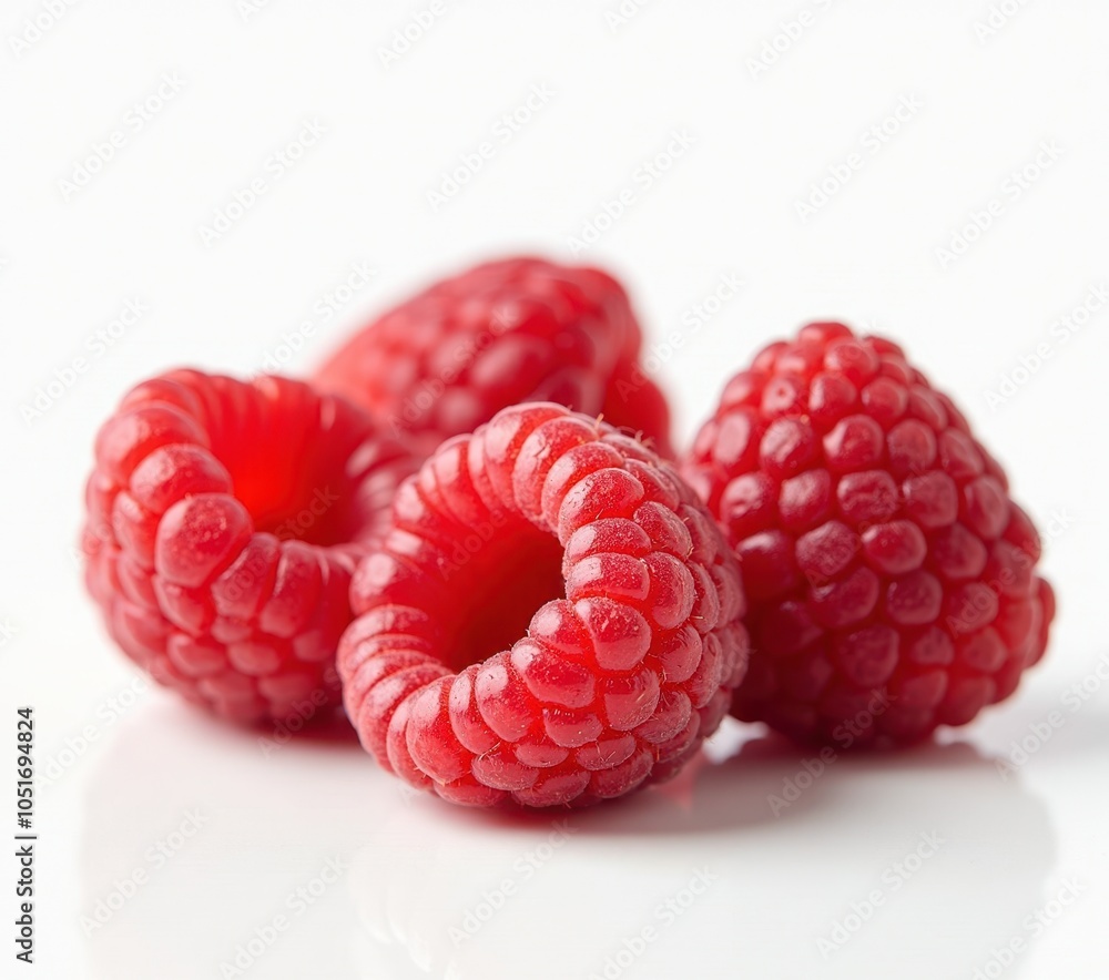 raspberries close up on white background raspberries close up on white background