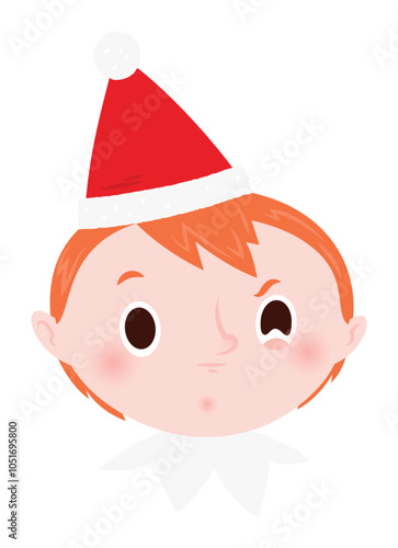 Christmas emoji - suspicious elf boy.
