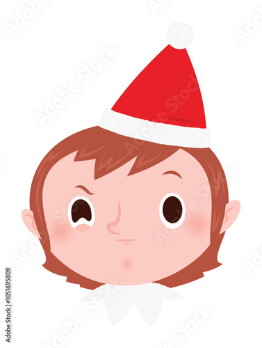 Christmas emoji - suspicious elf girl.