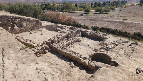 Tatarlı Mound in the Tatarlı neighborhood of the Ceyhan district of Adana province in the south of Turkey, used as a settlement during the Hellenic, Hittite and Roman periods, dating back to Iron age. photo