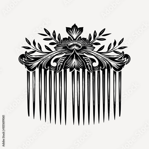 Elegant floral decorative hair comb