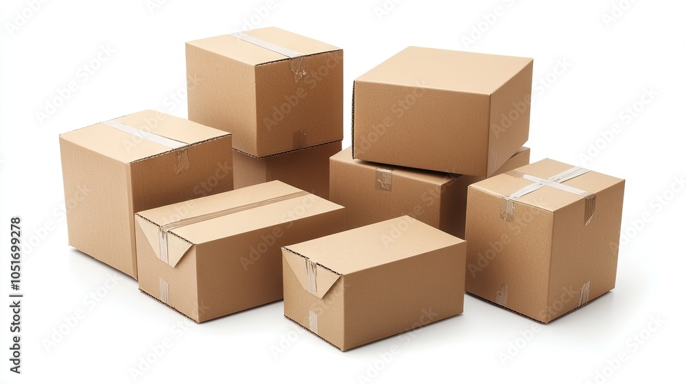 Stack of Cardboard Boxes in Close-Up View Stack of Cardboard Boxes in Close-Up View