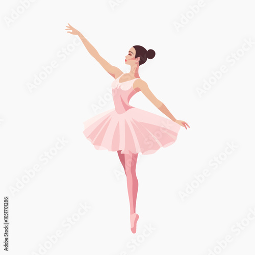 Elegant ballerina in graceful pose