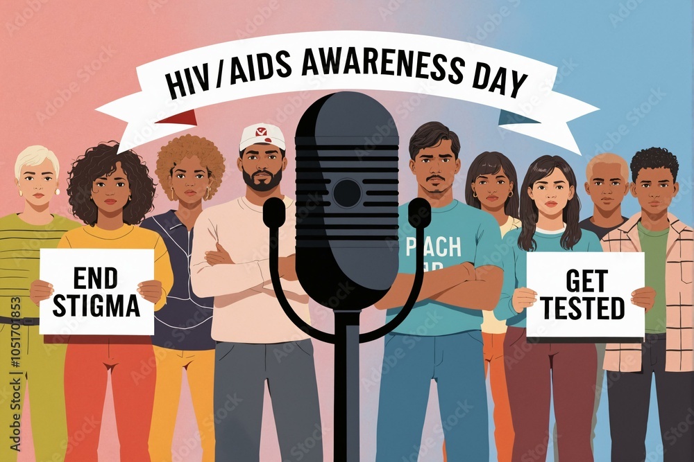 Obraz premium HIV/AIDS Awareness Day: End Stigma and Get Tested - Empowering Voices for Change