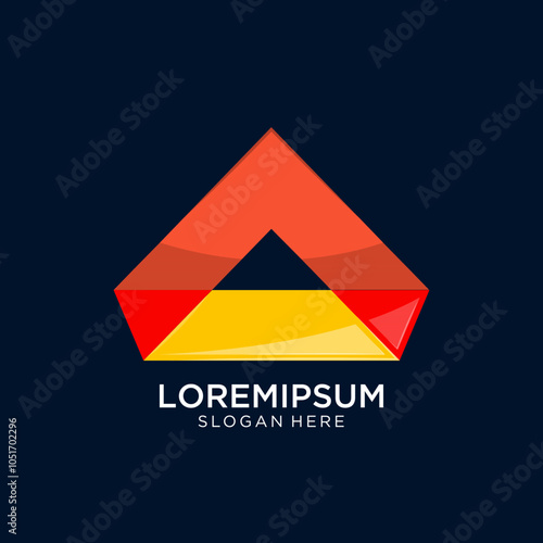 letter A abstract logo design
