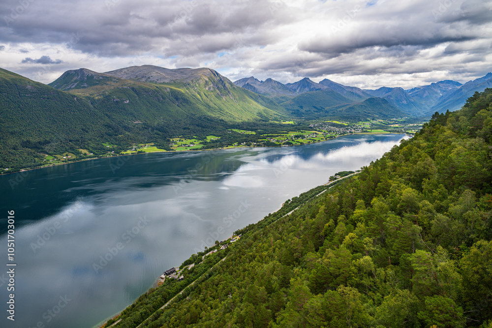 View over Romsdalsfjord, Andalsnes, More og Romsdal, Norway, Scandinavia, Europe View over Romsdalsfjord, Andalsnes, More og Romsdal, Norway, Scandinavia, Europe