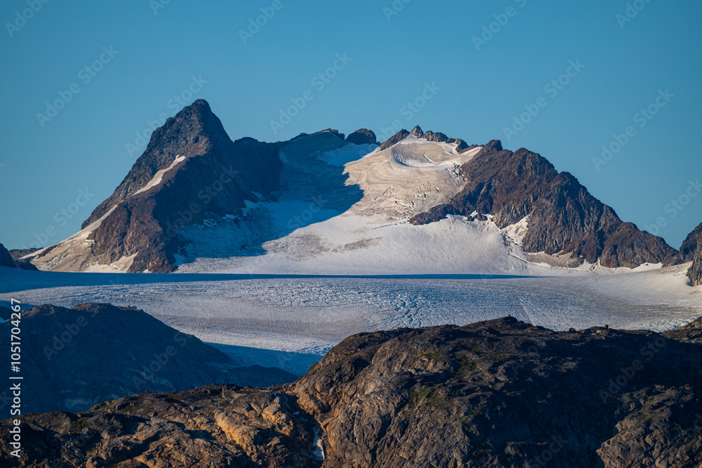 Mountainous fjord, Kulusuk, Greenland, Denmark, Polar Regions Mountainous fjord, Kulusuk, Greenland, Denmark, Polar Regions