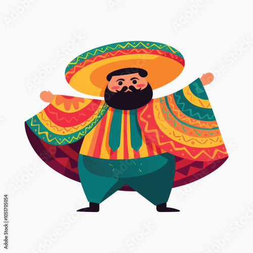 Colorful Mexican cartoon character illustration