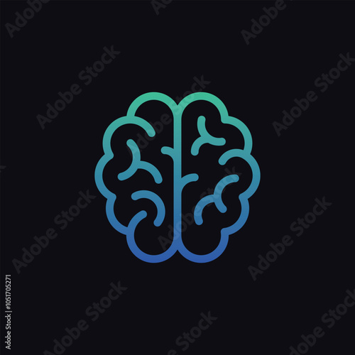 Human brain logo vector line