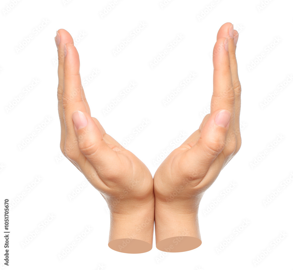 Hands shows virtual holding something isolated on transparent background. Contemporary art Hands shows virtual holding something isolated on transparent background. Contemporary art