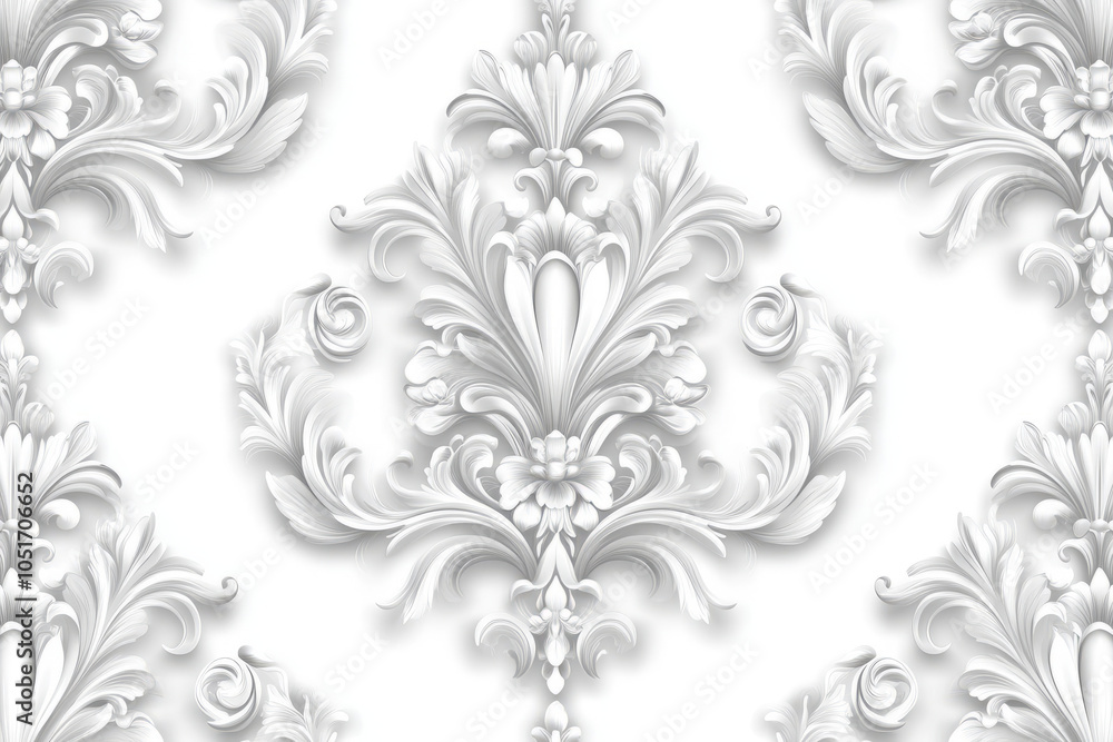 Elegant White Ornamental Design for Timeless Beauty