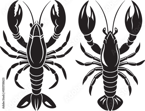 set of crayfish Lobsters 