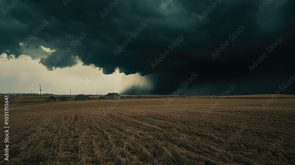 Dramatic Tornado Formation in Distant Landscape Dramatic Tornado Formation in Distant Landscape