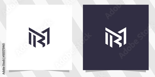 letter mr rm logo design vector