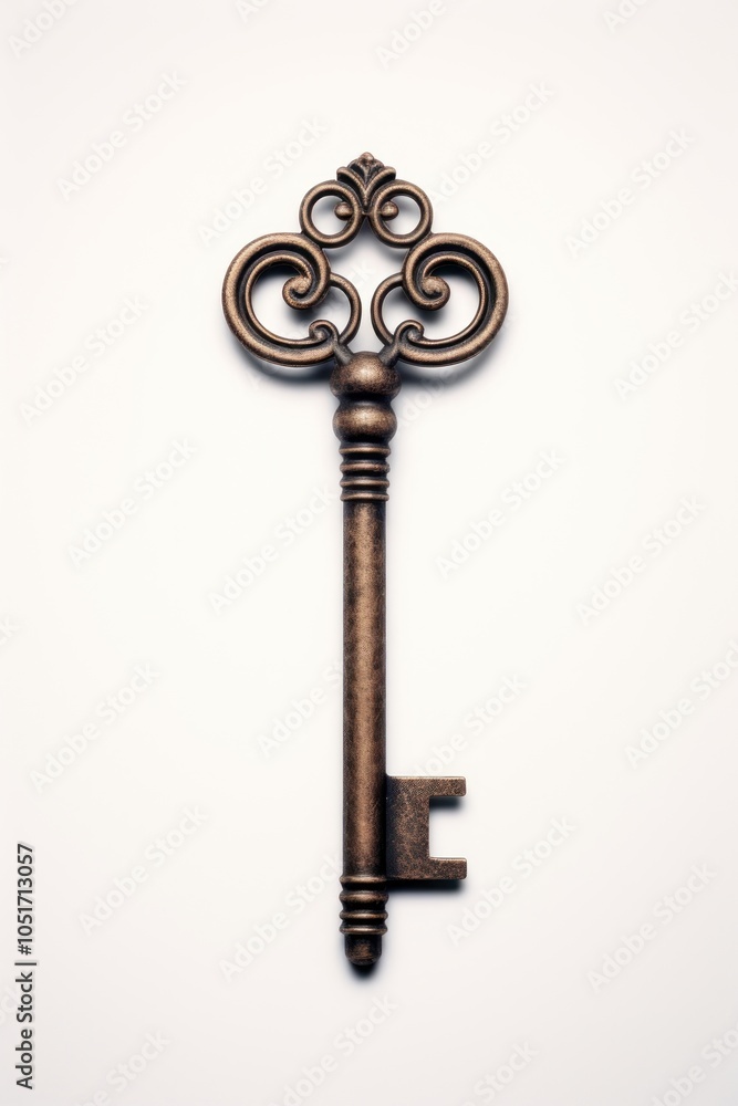 A key white background protection security. A key white background protection security.