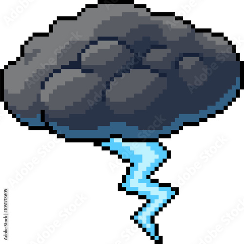 pixel art of storm cloud symbol