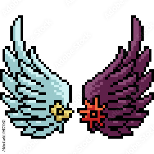 pixel art of fantasy angel wing