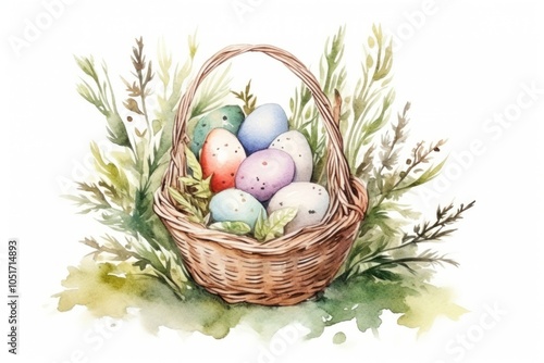 Basket egg easter paper. photo