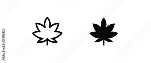 Cannabis leaf icon. Marijuana legalize symbol. Medicine cannabis sign, herbal nature organic plant. Hash, ganja cbd rasta indica sativa logo. Flat design isolated on white background.