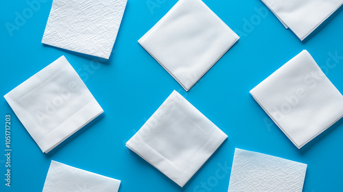 Wallpaper Mural White napkins arranged diagonally on vibrant blue background in minimalist pattern creating clean geometric design Torontodigital.ca