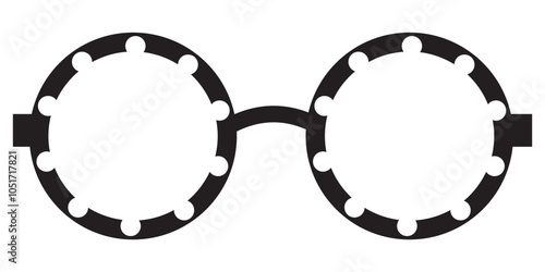 Sunglasses icon vector . Sunglass frame icon. Circle sunglass frame. trendy sunglasses frames on white background. Black frames with glasses. vector illustration.