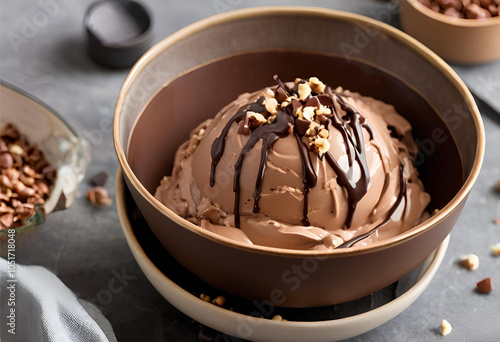 Classic Chocolate Hazelnut Gelato with Hazelnut Syrup