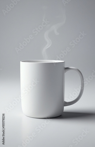 Premium white ceramic mug mockup with clean design space for custom branding and artwork