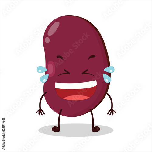 cute laugh out loud expression of red bean character
