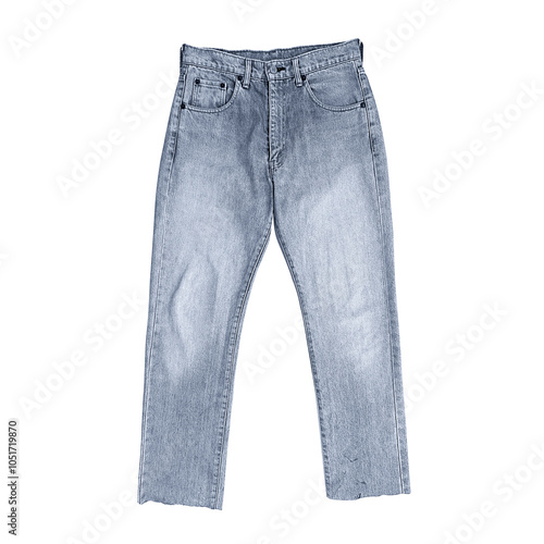 jean or blue jeans with concept on white background 