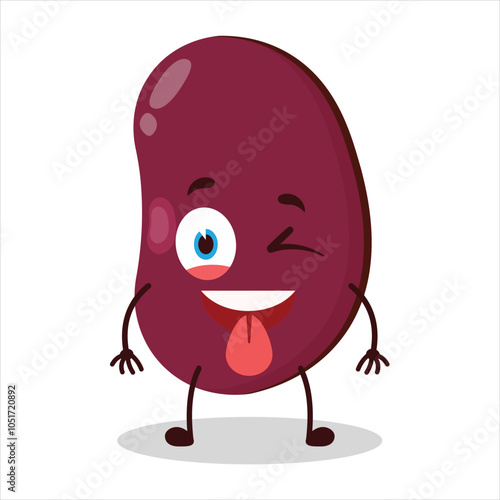 cute teased expression of red bean character