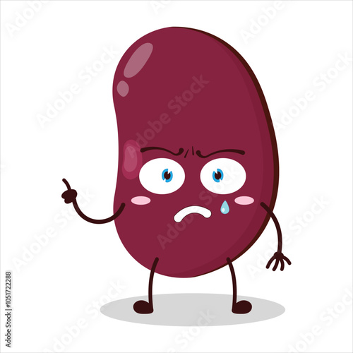 cute weird expression of red bean character