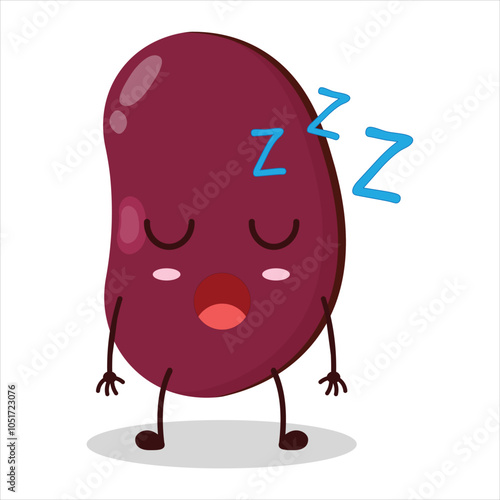 cute rest expression of red bean character