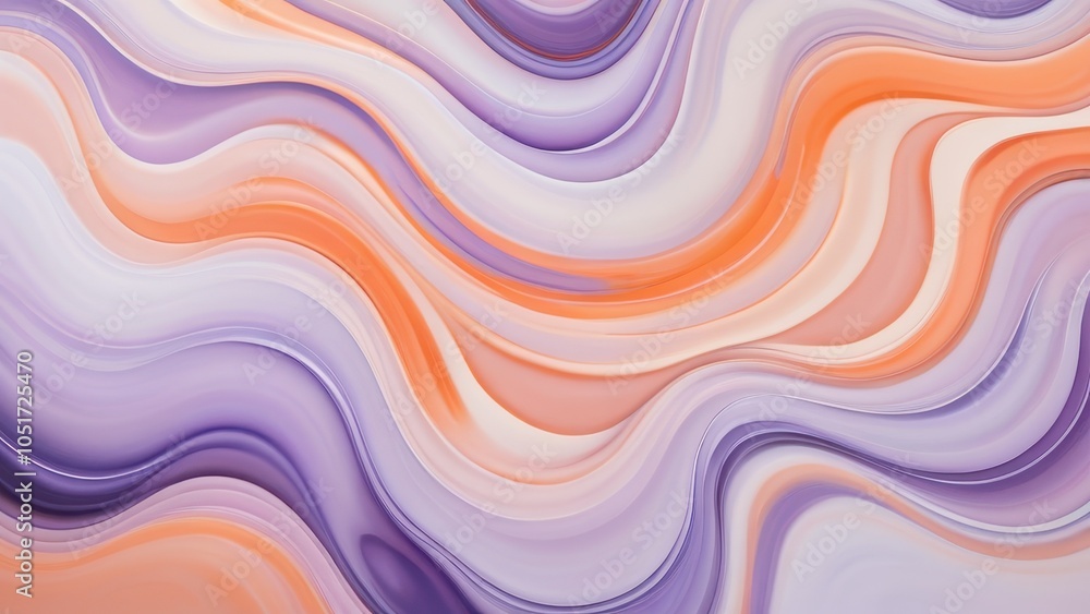 A mesmerizing abstract pattern featuring soft swirls of lavender, peach, and cream colors. Ideal for background designs and creative projects A mesmerizing abstract pattern featuring soft swirls of lavender, peach, and cream colors. Ideal for background designs and creative projects
