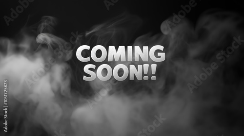 Smoke graphic design with vibrant colors and coming soon text photo