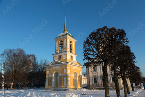 Moscow Kuskovo estate on a sunny winter day photo