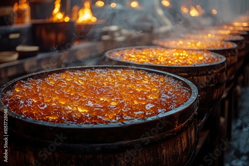Wallpaper Mural Close-up of a steaming cauldron filled with amber liquid Torontodigital.ca