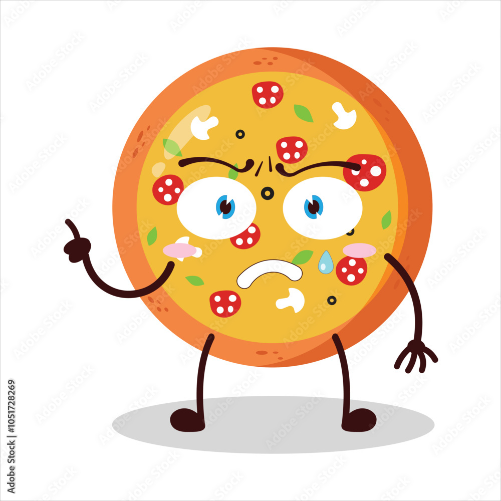 cute weird expression of pizza character cute weird expression of pizza character