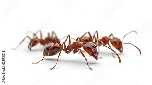 Ants on a White Background.