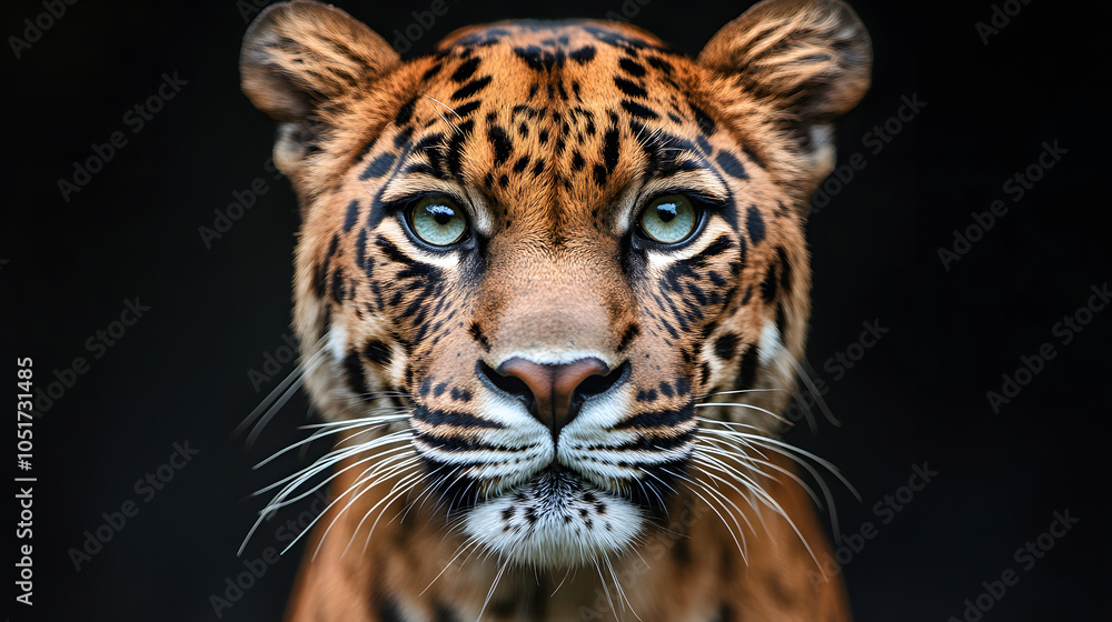 Obraz premium Front Portrait of Jaguar Face Shot.