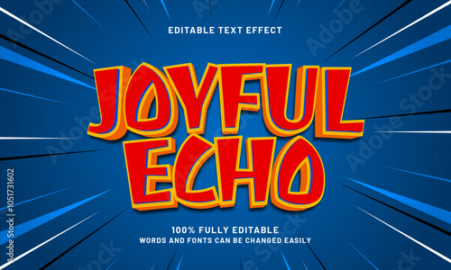 joyful echo editable text effects with a kids and play theme